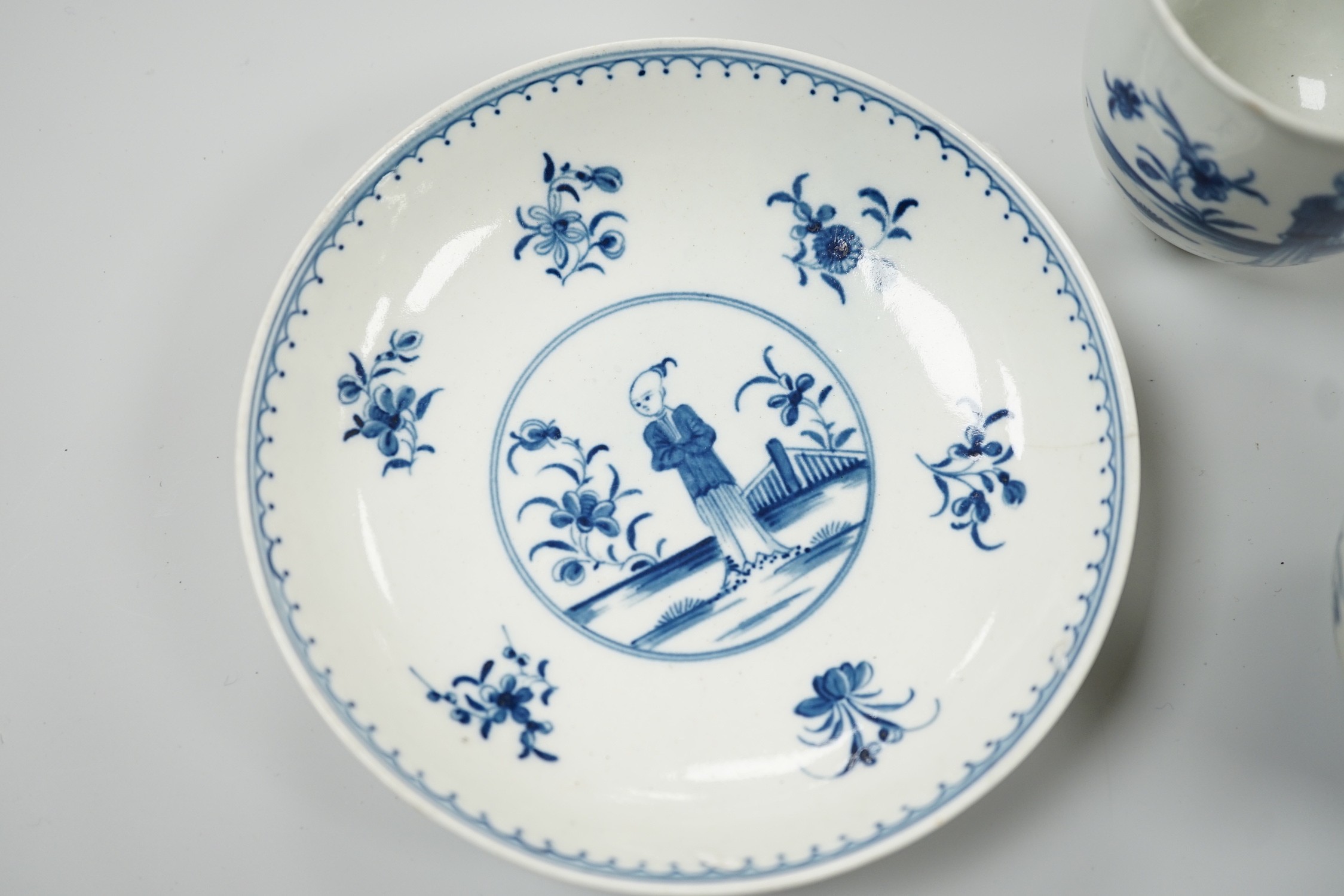 A Worcester trio 'Waiting Chinaman', c.1770